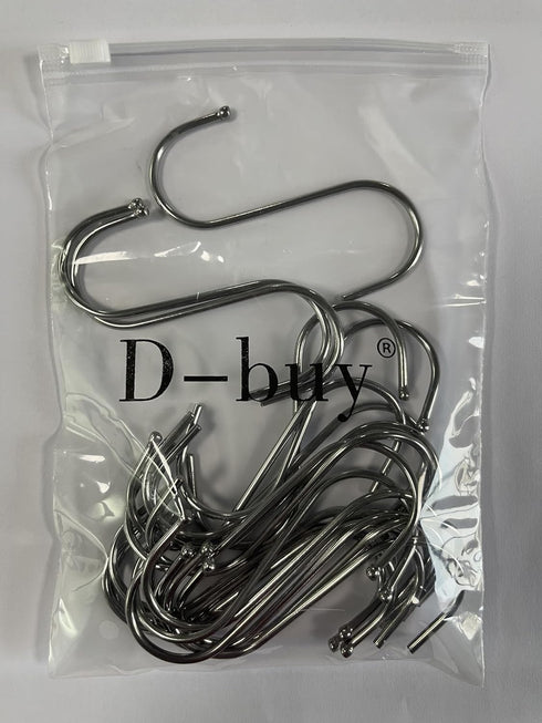 20 Pack 3.5 Inch S Hooks Heavy Duty for Plants, Hangings, Outdoor, Lights, Cups - Large Hangers for Kitchen, Bathroom, Bedroom and Office (Silver)...