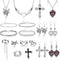 JOERICA 18PCS Punk Goth Grunge Jewelry Set Vintage Knuckle Rings, Gothic Dangle Grunge Earrings, Goth Necklace, Punk Chain Silver Bracelet, Emo Go...