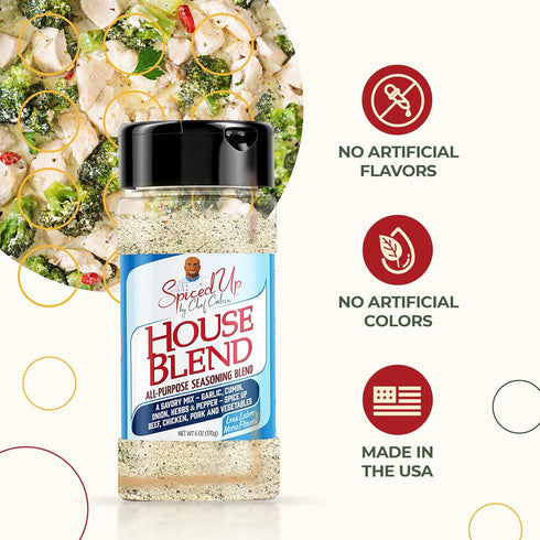 Spiced Up by Chef Calvin - All Purpose Seasoning with Natural Herbs & Spices 6 oz/170 g- Savory Chef's Blend for Meat & Veggies - Versatile & Comp...