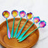 8 Pieces Flower Spoon Coffee Teaspoon Set Stainless Steel Tableware Creative Sugar Spoon Tea Spoon Stir Bar Spoon Stirring Spoon, 8 Different Patt...