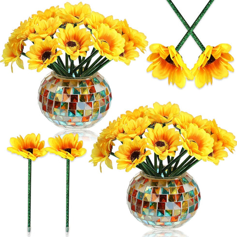 Chinco Sunflower Pens Artificial Flowers Ballpoint Pens Creative Sunflower Gel Ink Pen 0.7mm Flower Writing Pen for School Office Home, Kid Teache...
