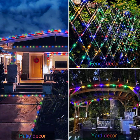 JMEXSUSS 8 Modes Solar Rope Lights Outdoor, 39.4ft 120LED Solar Rope Lights Outdoor Waterproof, PVC Tube Solar Fairy Lights(Multi Color)...