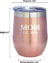 Bevvee Mom Est 2021 - New Mother Wine Tumbler with Sliding Lid - Stemless Stainless Steel Insulated Mug - Bold Outdoor Camping Gift - Rose Gold...