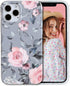 YeLoveHaw Designed for iPhone 12 and 12 Pro Case for Women Girls, Soft Slim Full-Around Protective Cute Case, Floral & Purple Gray Leaves Pattern,...