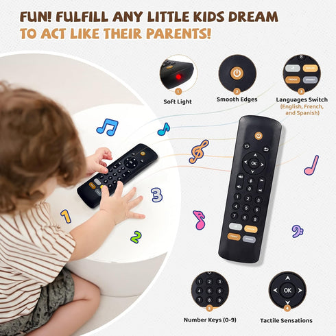 Baby TV Remote Toy - Baby Early Learning Toys, Baby Musical Toys, Toddler Toys with Realistic Play, Lights, and Sounds - Boys Girls Toys Gift for ...