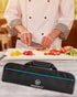 Knife Roll, 5-Pocket Chef’s Knife Roll Bag, Knife Bag, Chef Knife Case Nylon Portable Chef Carrying Travel Bag Pouch, Blue(Knives not Included)...