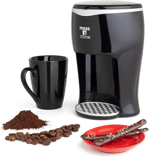 Moss & Stone Mini Drip Coffee Maker with Mug, Small Coffee Pot With Coffee Cup, Mini Coffee Maker, One Cup Coffee Maker (1 Drip & 4oz Mug)...