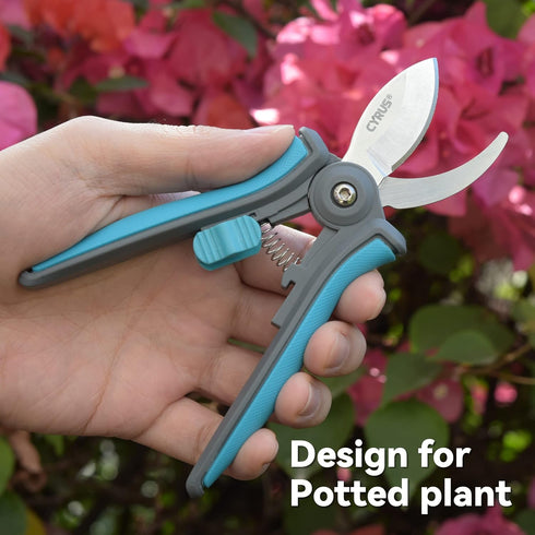 6” Gardening Scissors Hand Pruner Pruning Shear with Curved Stainless Steel Blades Plant Shears Garden Clippers Handheld...