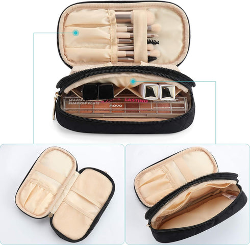 ANKUER Travel Makeup Bag Small Cosmetic Bag Organizer Cosmetic Case Pouch Gift for Women (Black)...