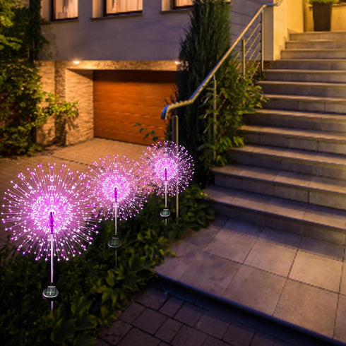JJGoo Solar Garden Lights Solar Firework Lights, 2 Pack 120 LEDs 2 Lighting Modes Solar Lights Outdoor Waterproof for Garden Patio Walkway Pathway...