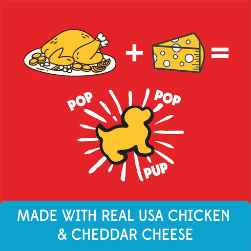 Plus - Puffed Dog Treats with Prebiotics and Probiotics - Chicken & Cheddar Cheese (16oz) - Made in USA...