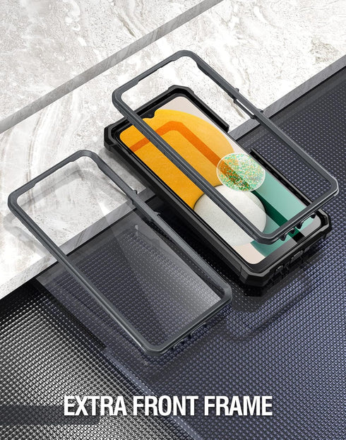 Poetic Guardian Series Case Designed for Samsung Galaxy A13 5G, Full-Body Hybrid Shockproof Bumper Cover with Built-in-Screen Protector, Black/Cle...