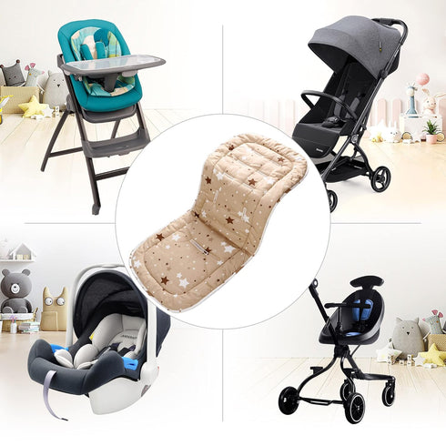 Baby Stroller Cushion,Infant Car Seat Insert-Reversible Universal Breathable and Soft Newborn Stroller Mat, 100% Cotton Cover Toddler Seat Pad Lin...