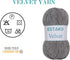 Estako Velvet Chenille Blanket amigurumi Yarn for Crocheting and Knitting Super Bulky 100 gr (132 yds) (1140 - Grey)...