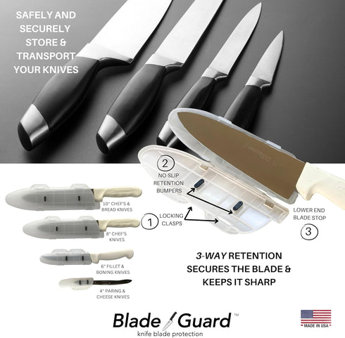 Blade Guard Knife Blade Protection Cover, Secure Fit Sheath for Storage or Transport – Chef’s Kitchens, Travel & Outdoor Use, Dishwasher Safe BPA-...