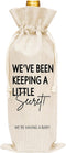 Pregnancy Announcement Wine Gift Bags, Burlap Wine Bottle Cover Bag For New Baby, Parents, Grandparents, Friends, 1 Pc Wine Bag (A36)...