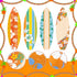 4 Pcs Summer Giant Surfboards Bulletin Board Display Set 47 x 13 Inch Surfing Bulletin Board Cutouts Tropical Graphics Surfboard Sign for School C...