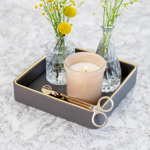 Nightstand Organizer Tray | Key Bowl for Entryway Table Valet Tray Catchall | Decorative Leather Catch All Tray for Wallet | Bedside Organizer Key...