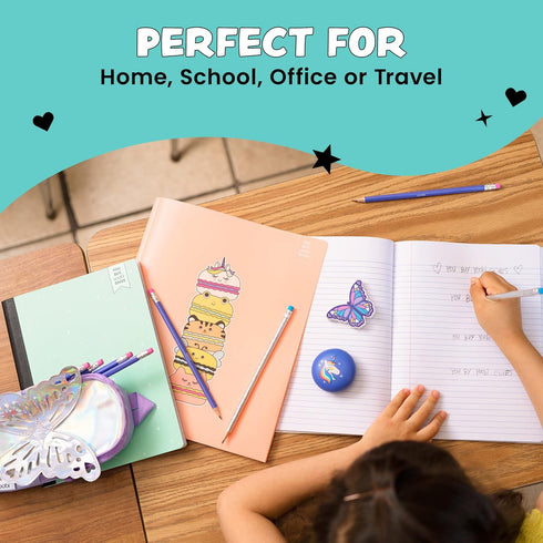 Yoobi #2 Pencils - Pre-Sharpened Pencils in Cute Pastel Colors - Pink, Lavender, Yellow, Mint Green, Baby Blue & Peach - Fun School & Office Suppl...