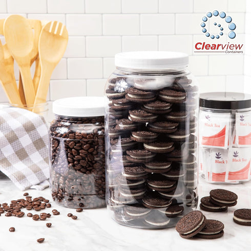 Plastic Storage Jars with Leak Proof Lids, BPA Free, Hand Wash Only (12oz Jar, 6PK)...