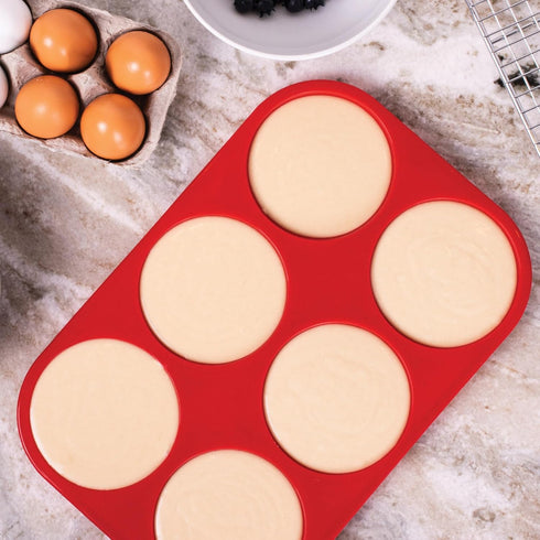Mrs. Anderson's Baking 6-Cup Muffin Top Pan, Non-Stick European-Grade Silicone...