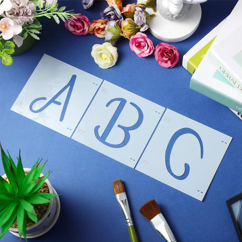 38 Pieces Letter Stencils Reusable Plastic Letter Number Templates Alphabet Art Craft Stencils Symbol Numbers Craft Stencils Interlocking Stencil ...
