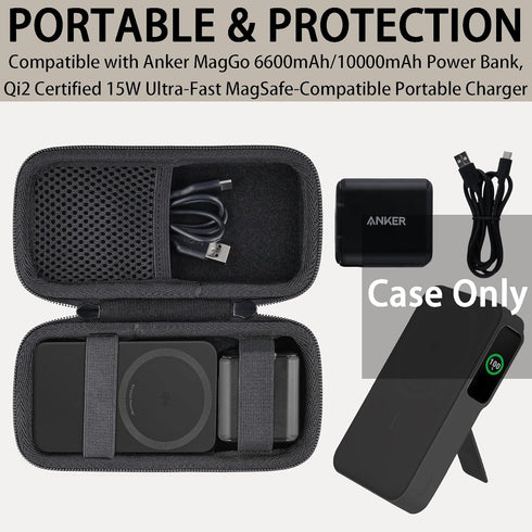 khanka Hard Travel Case Replacement for Anker MagGo 6600mAh/10000mAh Power Bank,Qi2 Certified 15W Ultra-Fast MagSafe-Compatible Portable Charger,C...