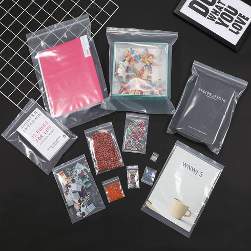 200 PCS 2" x 3" Thick 4 Mil Small Clear Zip Poly Lock Plastic Bags Seal Reclosable Zip Bag Heavy-Duty Jewelry Earrings Necklace Ring Coin Beads Pi...