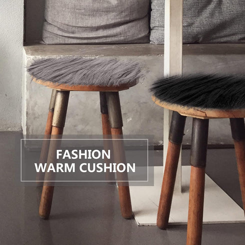 4 Pieces Faux Fox Fur Square Fabric Shaggy Fur Patches Fabric Cuts Chair Cover Seat Cushion Pad for DIY Craft(Khaki, White, Black, Gray)...