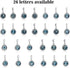 Spakling Blue A to Z Letter Initial Charm Alphabet Capital Name Dangle Beads Compatible With Pandora Charms Bracelets and Necklaces...