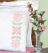 Jack Dempsey Stamped Pillowcases W/White Perle Edge 2/Pkg - Cross-Stitch Pretty in Pink...