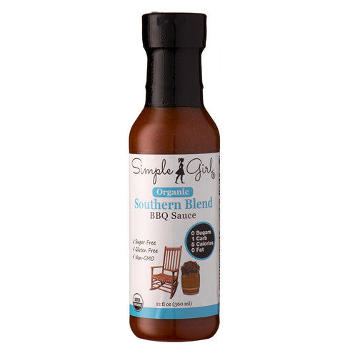 Simple Girl Organic Southern Blend Sugar Free BBQ Sauce - 12 Oz - Liven Up Your Healthy Diet! - Certified Organic - Kosher - Gluten Free - Fits Ke...