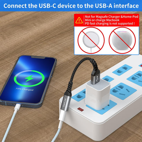 USB C Female to USB Male Adapter (2-Pack),Type C to USB A Charger Cable Converter for iPhone 15 14 13 12 11 Pro Max Plus, Samsung Galaxy Note 20 S...