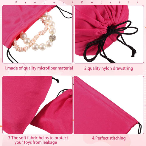 Hillban 20 Pcs Adult Game Toy Storage Bags Microfiber Drawstring Bags Adjustable Toys Organizer Foldable Ditty Bag Pouch Case for Game Toy Cosmeti...