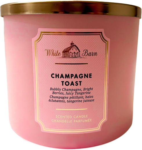 Bath and Body Works White Barn Champagne Toast 3 Wick Candle 14.5 Ounce Basic White Barn Label...