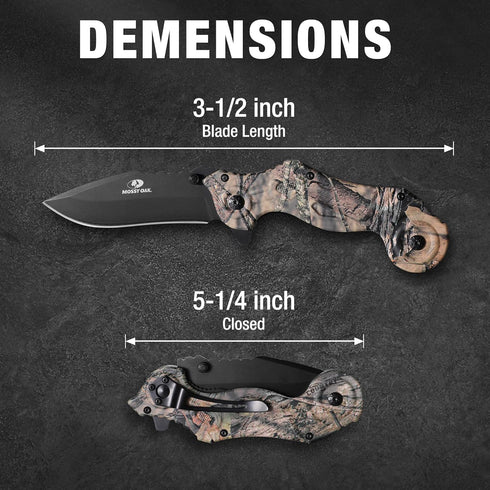 Mossy Oak Folding Tactical Pocket Knife for Men, Camo Pocket Knife with 3 Inch Stainless Steel Drop Point Blade, EDC Tool with Clip...