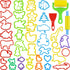 Playdough Tools with 40 pcs Plastic Play Dough Cutters Animal Shapes, 3 pcs Basic Play Dough Tools...