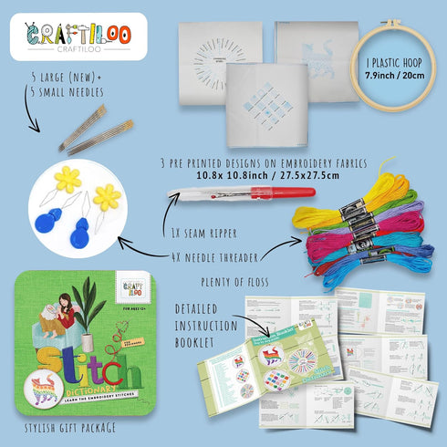 CRAFTILOO Embroidery Kit for Beginners Cross Stitch Kits for Beginners Needlepoint kits for Adults Embroidery kits for Adults Cross Stitch kit Beg...