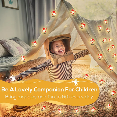 Mushroom Decor Cute Mushroom Fairy Lights with Timer 10FT 30LEDs Mushroom String Lights Gifts for Kids Room Decor Birthday Christmas Party Wedding...
