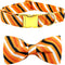 Elegant little tail Dog Collar, Fall Dog Collar Orange Stripe Holiday Pet Collar Dog Halloween Dog Bow Collar Pet Durable Adjustable Girl Boy Dog ...
