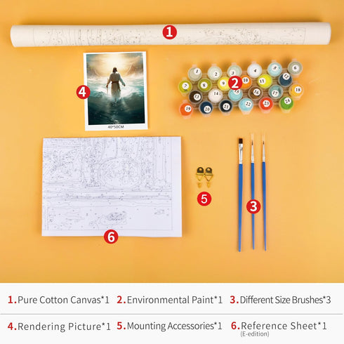 TUMOVO Adult Paint by Number Jesus Adults' Paint-by-Number Kits Son of God Paint Number Kits Romantic DIY Acrylic Paint by Numbers Painting Kit Ho...