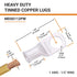 SELTERM 10pcs 1 AWG-1/2" Stud Tinned Copper Wire Lugs, Heavy Duty Battery Cable Ends,1 Gauge Ring Terminals, UL Battery Lugs Marine Grade Copper E...