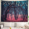Shrahala Red Nature Stranger Wall Tapestry, Green Forest Moonlight Mystic Magic Landscape Wall Hanging Large Tapestry Decoration Polyester Fiber W...