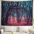 Shrahala Red Nature Stranger Wall Tapestry, Green Forest Moonlight Mystic Magic Landscape Wall Hanging Large Tapestry Decoration Polyester Fiber W...