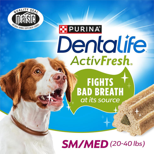 Purina DentaLife ActivFresh Chicken Flavor Small/Medium Breed Adult Dog Dental Chews - 21 ct. Pouch...