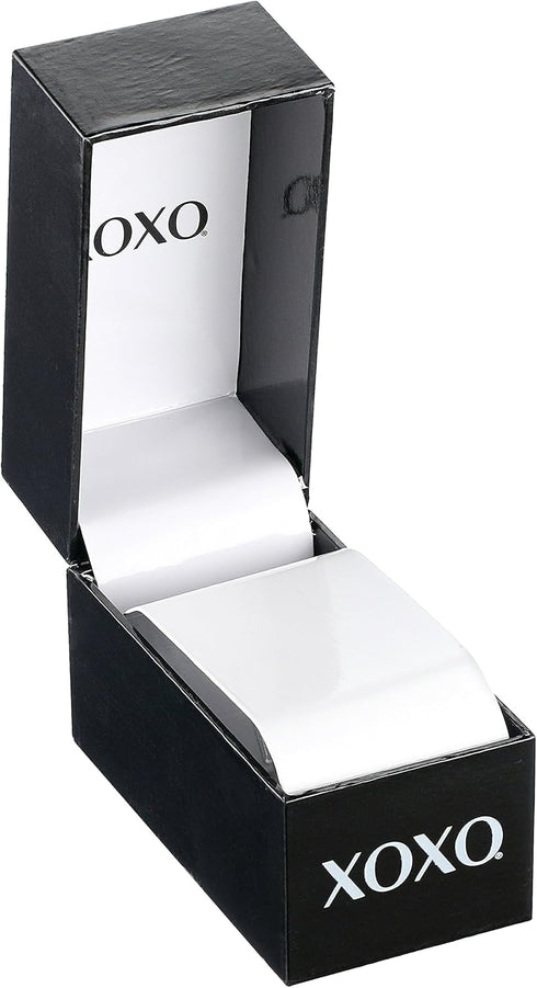 Accutime XOXO Women's XO3396 Silver-Tone Watch with Black Synthetic Leather Band...