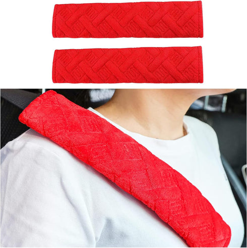 2 Pack Soft Car Seat Belt Pad Cover, Universal Comfort Seat Belt Shoulder Strap Covers Helps Protect You Neck and Shoulder, Vehicle Interior Acces...