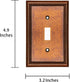 Raised Pearls Decorative Wall Plate Switch Plate Outlet Cover (Single Toggle, 3 Pack, Sponged Copper)...