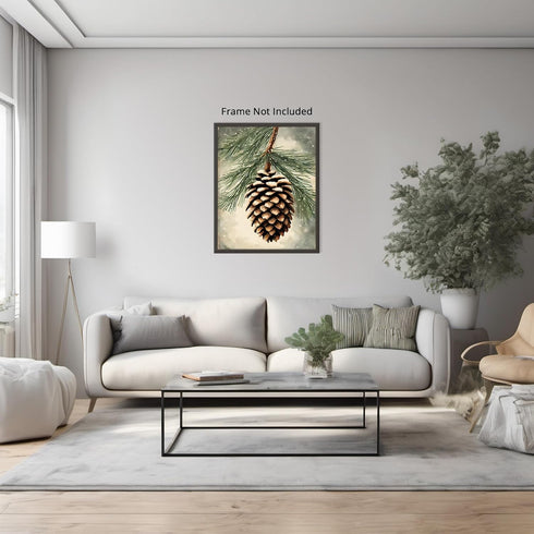 Posterizer 1 pcs-pinecones in snowey winter nature 6-Holiday Poster Collection-Landscape & Nature Art-Living Room Bedroom Decor- unframed wall art...