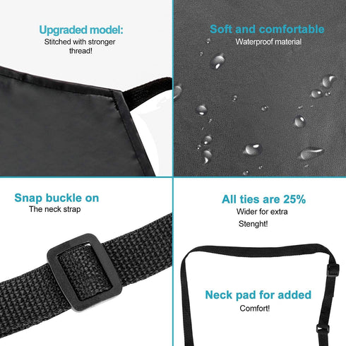 2 Pack Waterproof Rubber Vinyl Apron 40" Chef Aprons for Men Heavy Duty Chemical Work Apron Gifts for Dad Husband Fathers, Adjustable Bib Apron fo...
